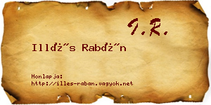 Illés Rabán névjegykártya